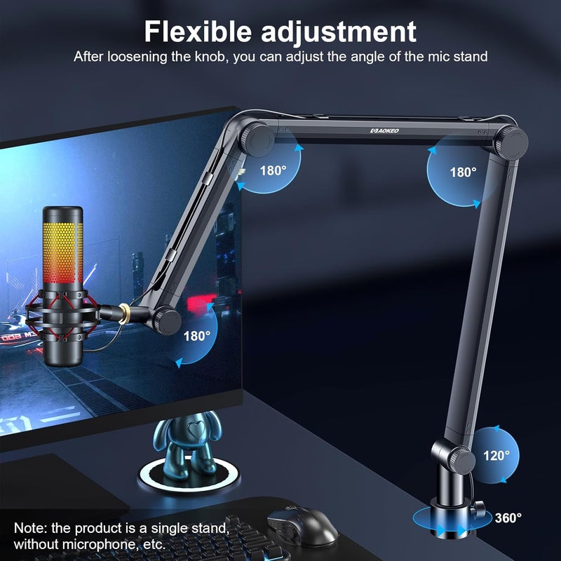 Aokeo Microphone Arm, AK-49 Adjustable Compact Mic Suspension Boom Scissor Arm Stand For Blue Yeti,Snowball iCE, HyperX QuadCast,SoloCast,Elgato Wave,Etc - Image 2